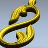 Acanthus S-Scroll decorative STL model for CNC milling