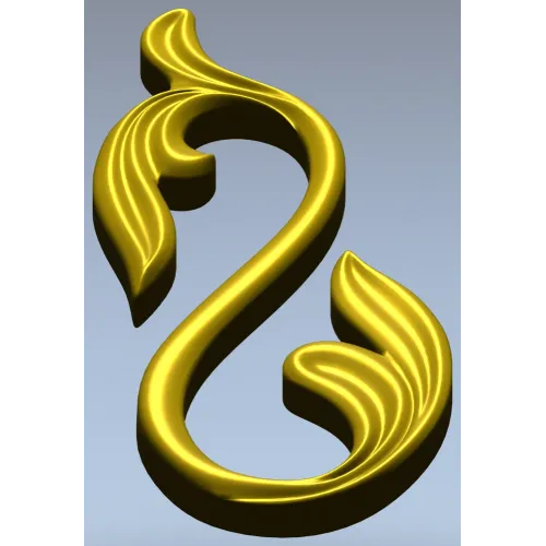 Acanthus S-Scroll decorative STL model for CNC milling