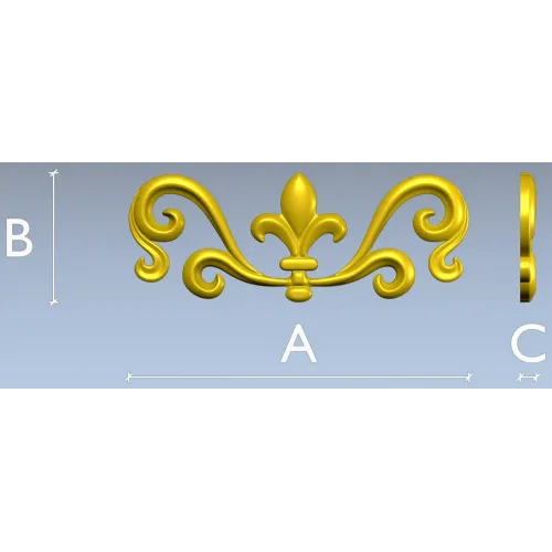 Королевская лилия - декоративный вензель STL для ЧПУ
