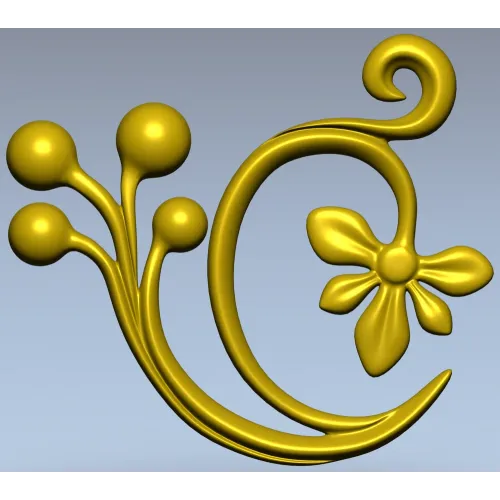 Флористический завиток - 3D STL модель для ЧПУ