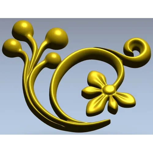 Флористический завиток - 3D STL модель для ЧПУ