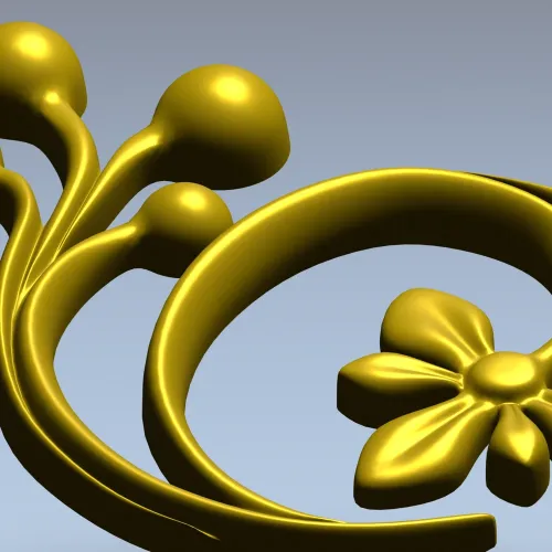 Флористический завиток - 3D STL модель для ЧПУ