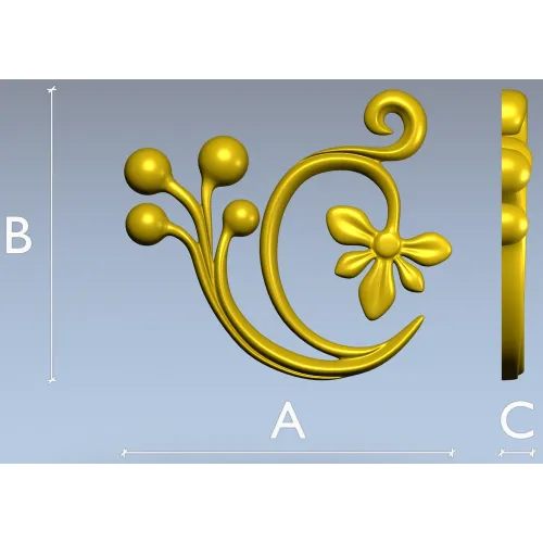 Флористический завиток - 3D STL модель для ЧПУ