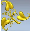 Elegant Acanthus Corner Ornament - STL 3D Model for CNC