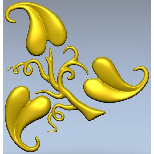 Elegant Acanthus Corner Ornament - STL 3D Model for CNC