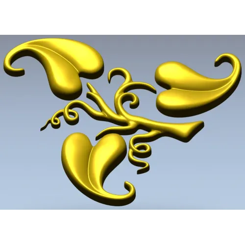Elegant Acanthus Corner Ornament - STL 3D Model for CNC