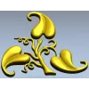 Elegant Acanthus Corner Ornament - STL 3D Model for CNC