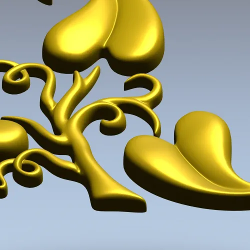 Elegant Acanthus Corner Ornament - STL 3D Model for CNC