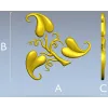 Elegant Acanthus Corner Ornament - STL 3D Model for CNC