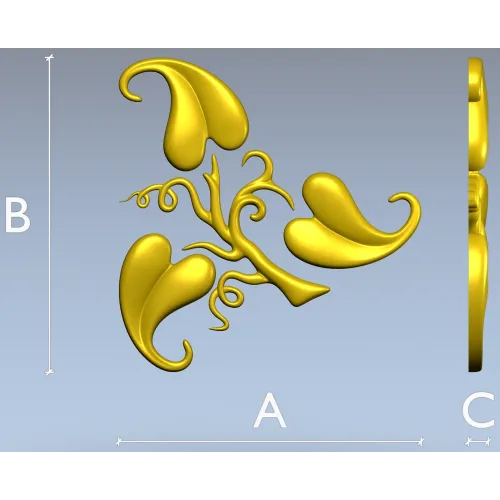 Elegant Acanthus Corner Ornament - STL 3D Model for CNC