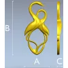Вертикальный декоративный вензель - 3D модель STL для ЧПУ