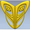 Art Nouveau Leaf Cartouche - STL 3D model for CNC