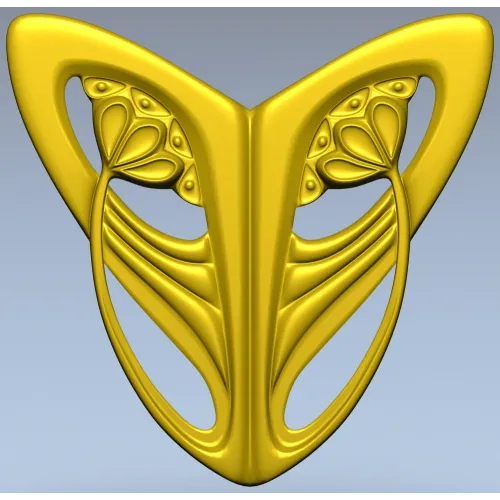 Art Nouveau Leaf Cartouche - STL 3D model for CNC