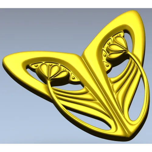 Art Nouveau Leaf Cartouche - STL 3D model for CNC