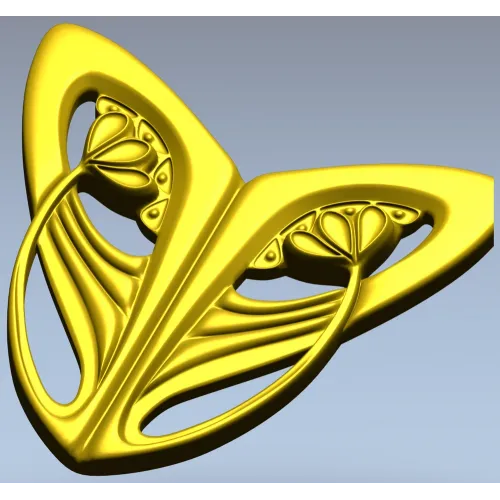 Art Nouveau Leaf Cartouche - STL 3D model for CNC