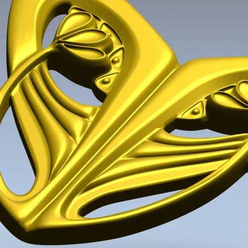 Art Nouveau Leaf Cartouche - STL 3D model for CNC