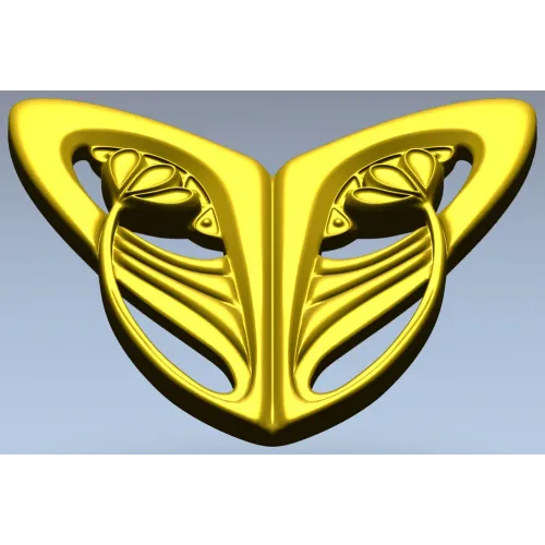 Art Nouveau Leaf Cartouche - STL 3D model for CNC