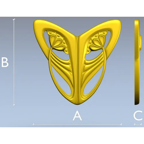 Art Nouveau Leaf Cartouche - STL 3D model for CNC