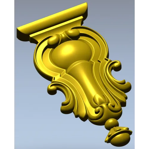 Ornate Baroque Cartouche STL for CNC Routing and Furniture Applique