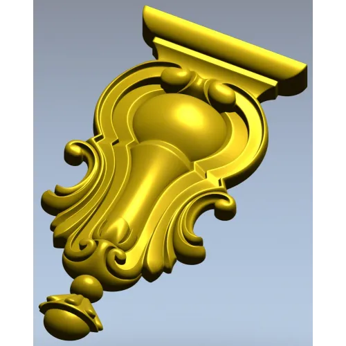 Ornate Baroque Cartouche STL for CNC Routing and Furniture Applique