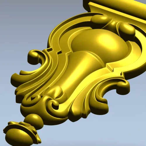 Ornate Baroque Cartouche STL for CNC Routing and Furniture Applique