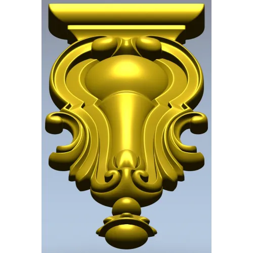 Ornate Baroque Cartouche STL for CNC Routing and Furniture Applique
