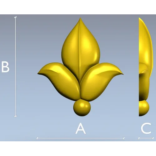 Leaf Fleuron STL 3D Model for CNC