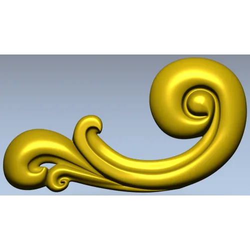 Baroque Scroll Leaf - STL 3D model for CNC carving