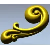 Baroque Scroll Leaf - STL 3D model for CNC carving