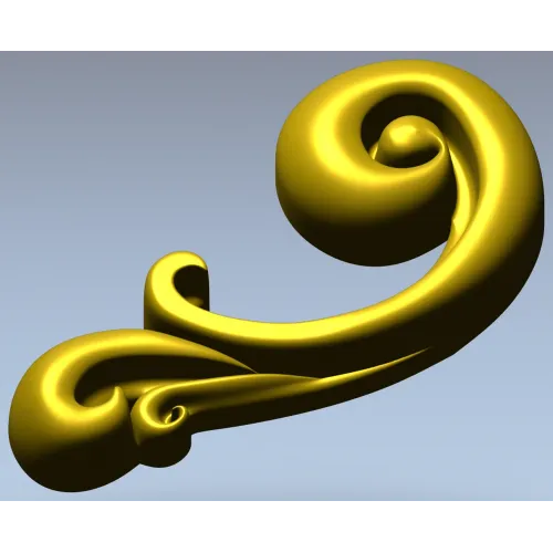 Baroque Scroll Leaf - STL 3D model for CNC carving