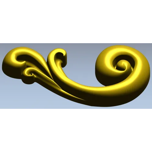 Baroque Scroll Leaf - STL 3D model for CNC carving