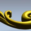 Baroque Scroll Leaf - STL 3D model for CNC carving