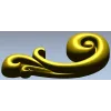 Baroque Scroll Leaf - STL 3D model for CNC carving