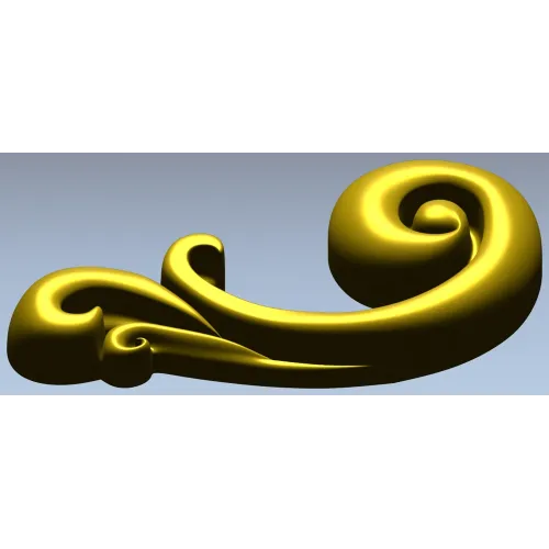 Baroque Scroll Leaf - STL 3D model for CNC carving