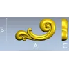 Baroque Scroll Leaf - STL 3D model for CNC carving