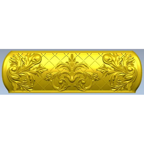 Ornate Acanthus Horizontal Panel - STL 3D Model for CNC