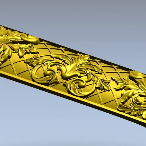 Ornate Acanthus Horizontal Panel - STL 3D Model for CNC