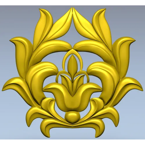 High-Relief Floral Cartouche STL for CNC Milling
