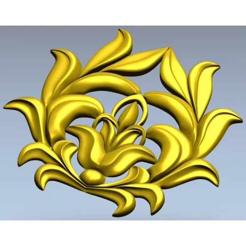 High-Relief Floral Cartouche STL for CNC Milling