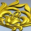 High-Relief Floral Cartouche STL for CNC Milling