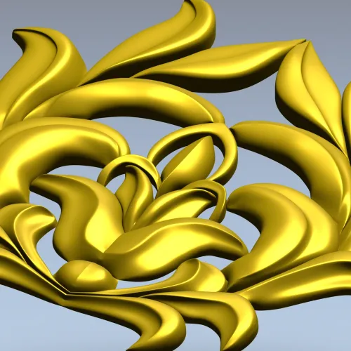 High-Relief Floral Cartouche STL for CNC Milling