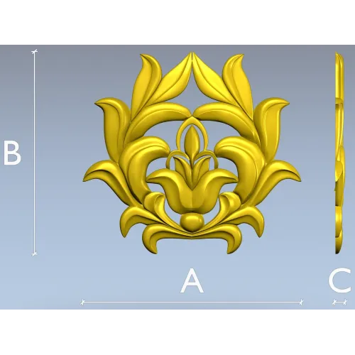 High-Relief Floral Cartouche STL for CNC Milling