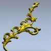 Акaнтовый вертикальный декор STL для ЧПУ - рокайльный уголок