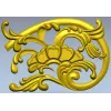 Rococo floral corner ornament - STL 3D model for CNC milling