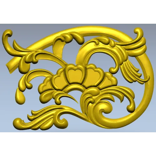 Rococo floral corner ornament - STL 3D model for CNC milling