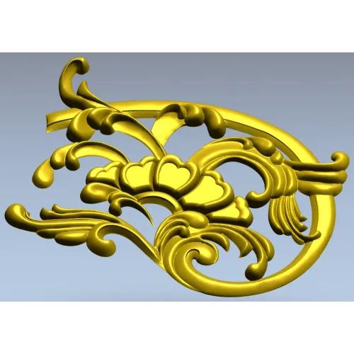 Rococo floral corner ornament - STL 3D model for CNC milling
