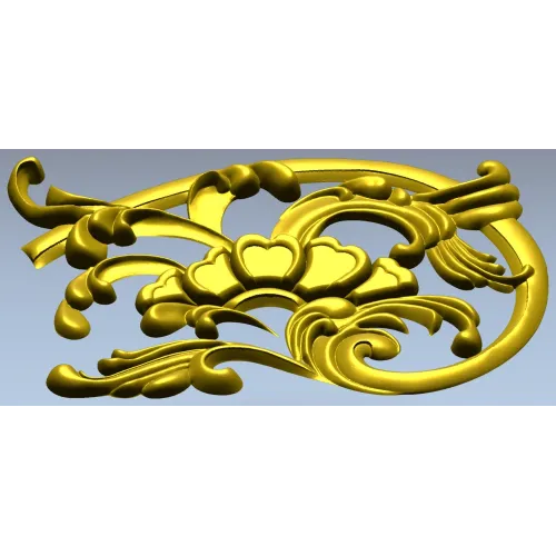 Rococo floral corner ornament - STL 3D model for CNC milling