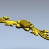 Горизонтальная резная накладка с розой - 3D модель STL для ЧПУ