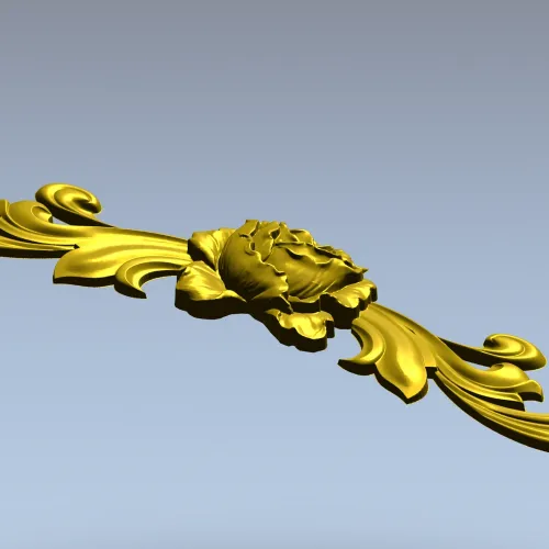 Горизонтальная резная накладка с розой - 3D модель STL для ЧПУ