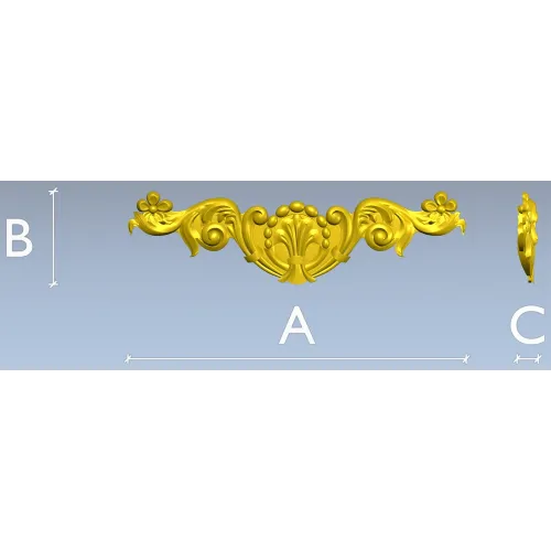 Aurora Acanthus Crest - STL 3D model for CNC milling
